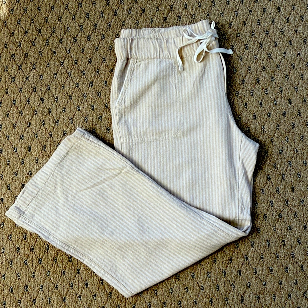 Women's Cream Striped Pants